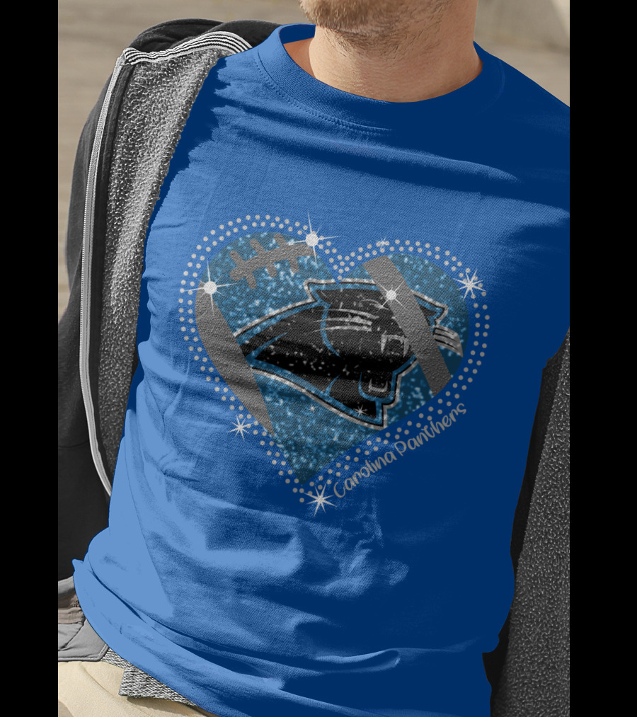 Carolina Panthers Heart Football T-Shirt