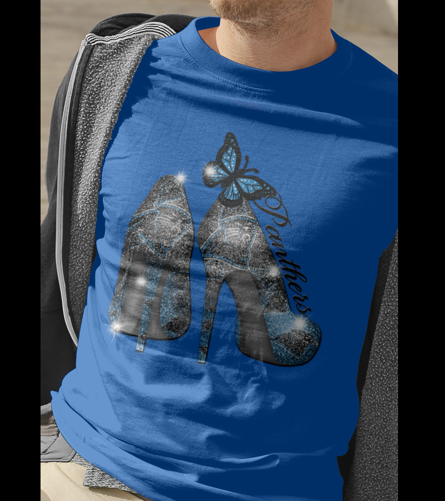 Panthers High Heels With Butterfly Accents T-Shirt
