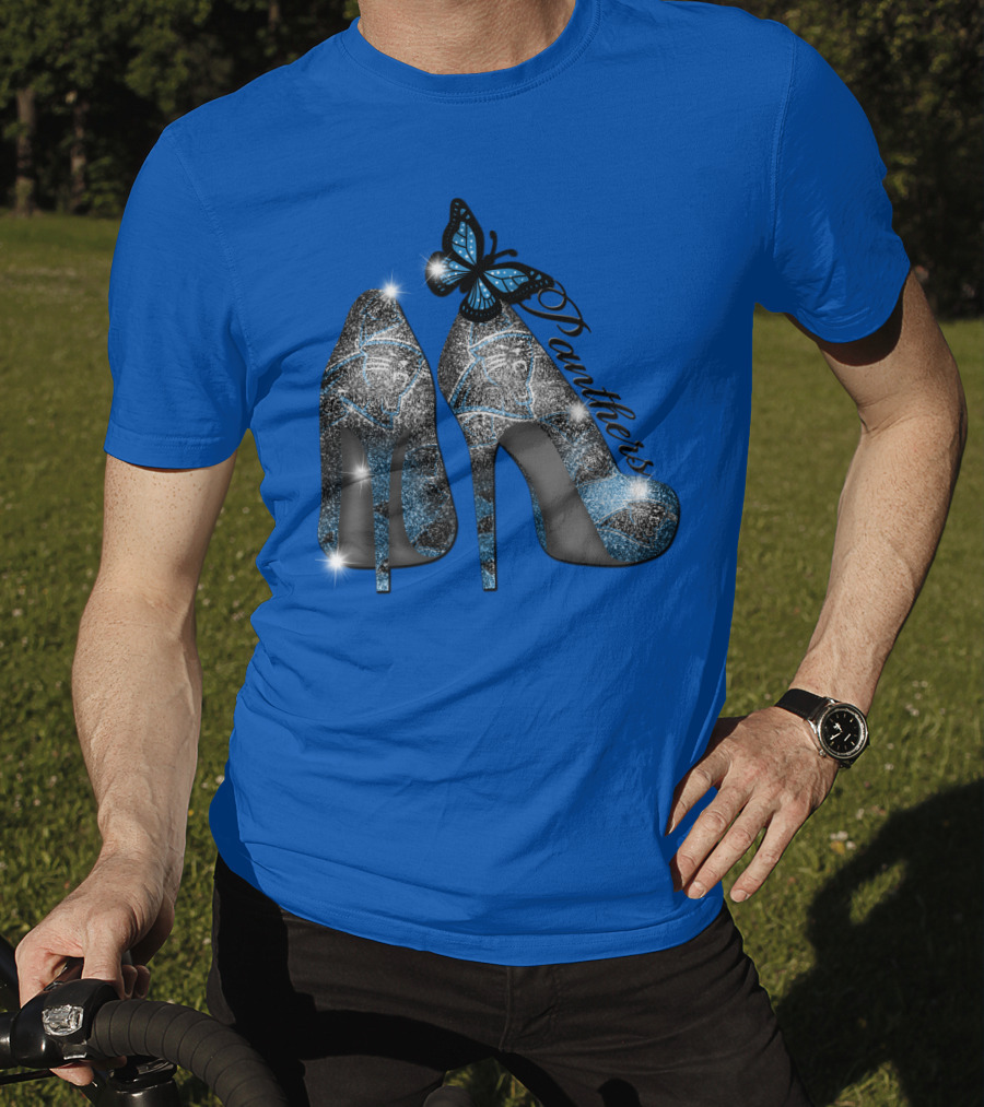 Panthers High Heels With Butterfly Accents T-Shirt