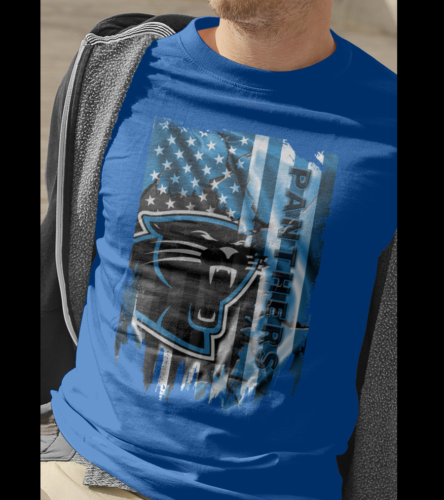 Panthers American Flag Stars And Stripes T-Shirt