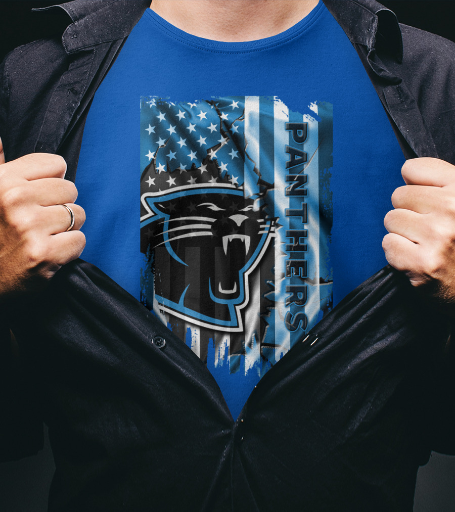 Panthers American Flag Stars And Stripes T-Shirt
