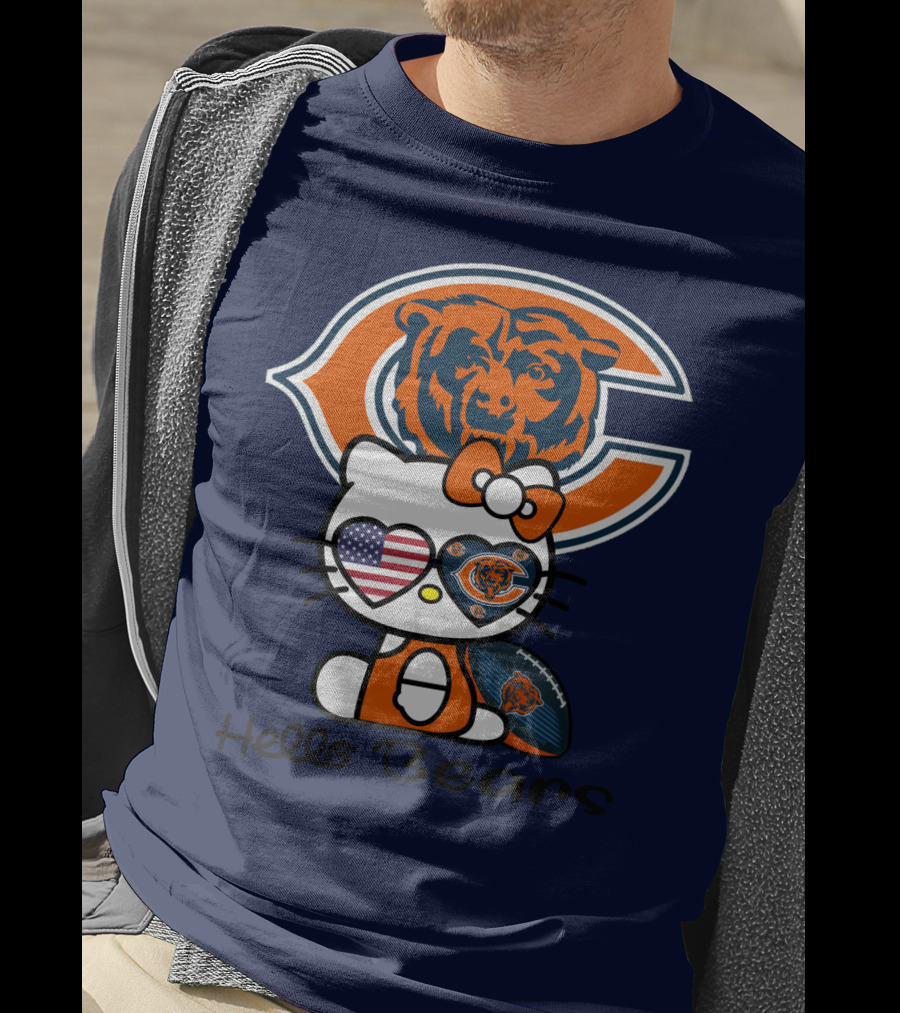 Hello Bears Chicago Bears Football Kitty T-Shirt