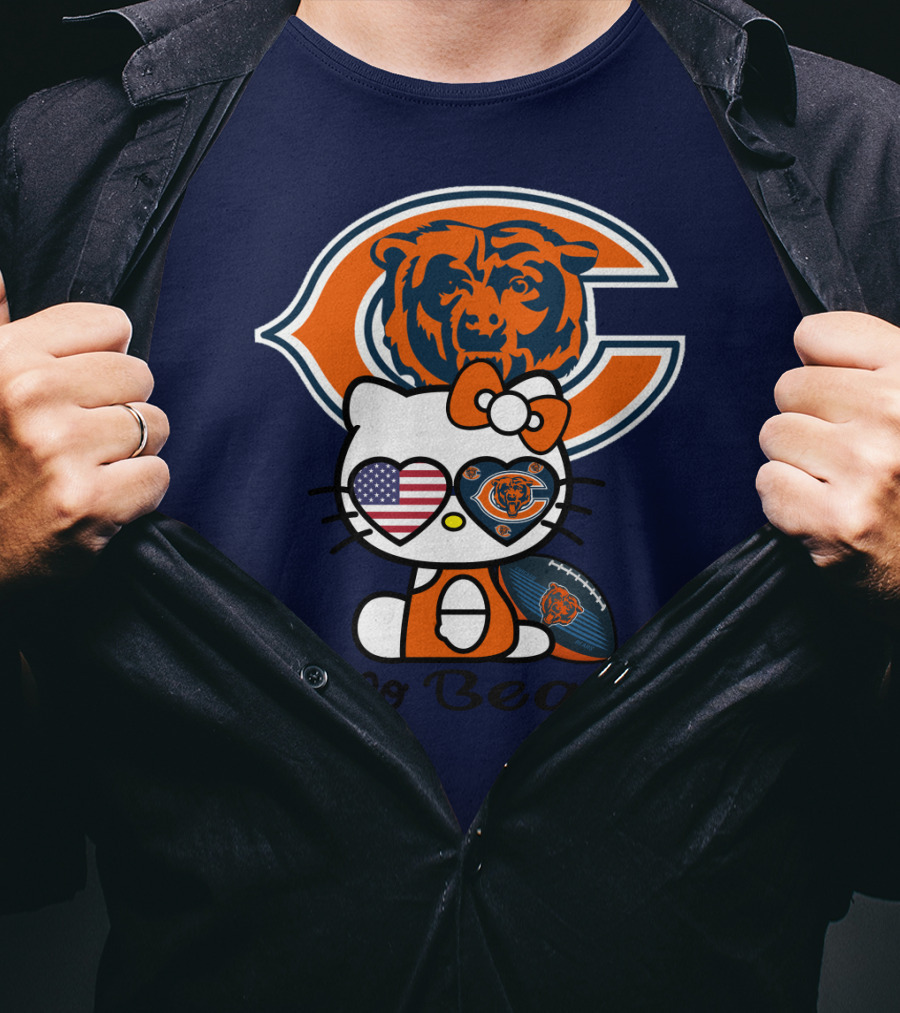 Hello Bears Chicago Bears Football Kitty T-Shirt