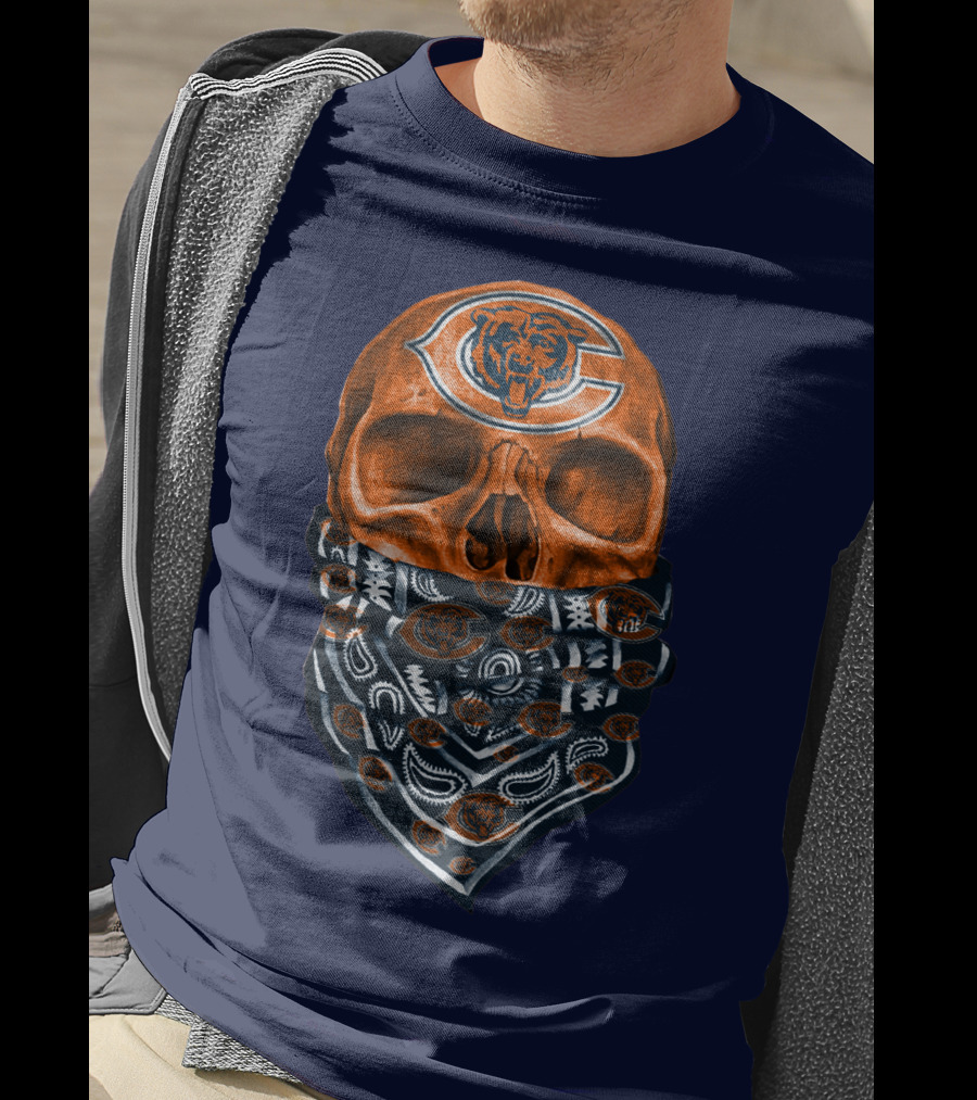 Chicago Bears Skull Bandana T-Shirt