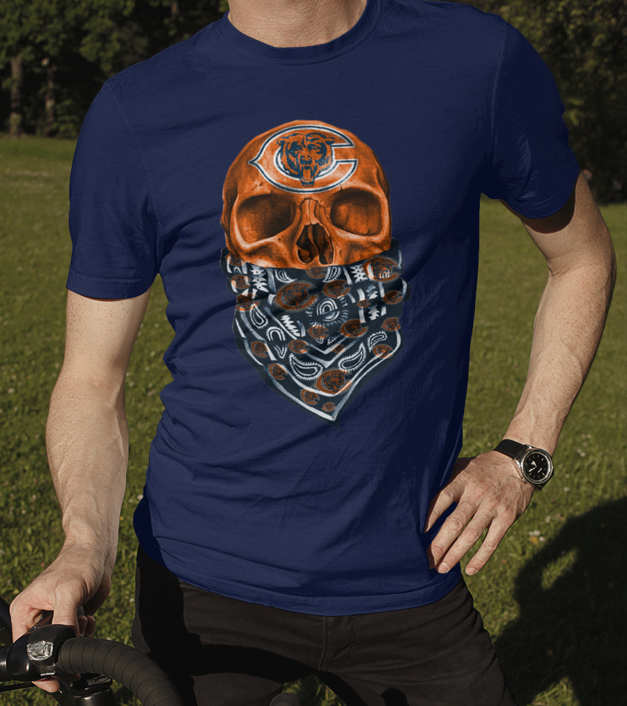 Chicago Bears Skull Bandana T-Shirt