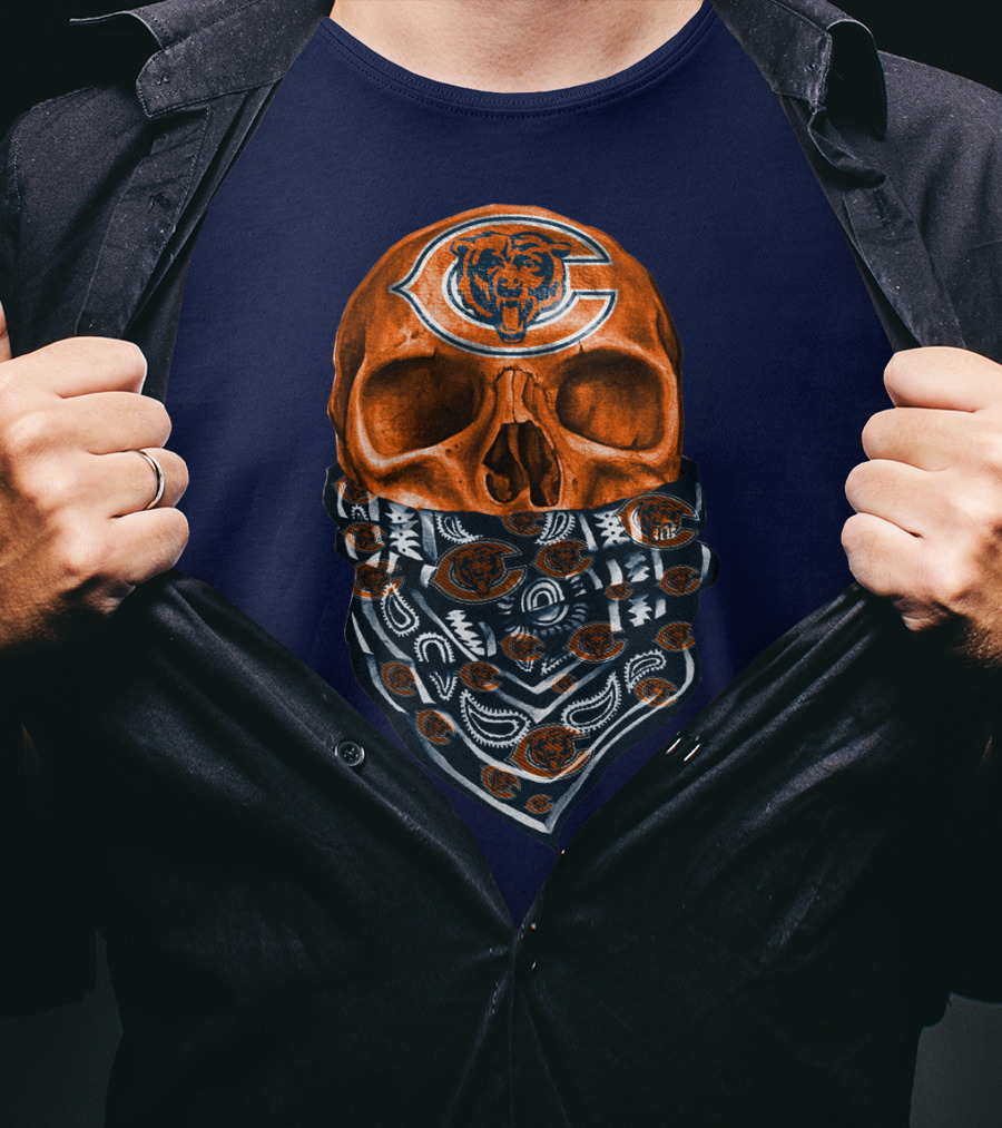Chicago Bears Skull Bandana T-Shirt
