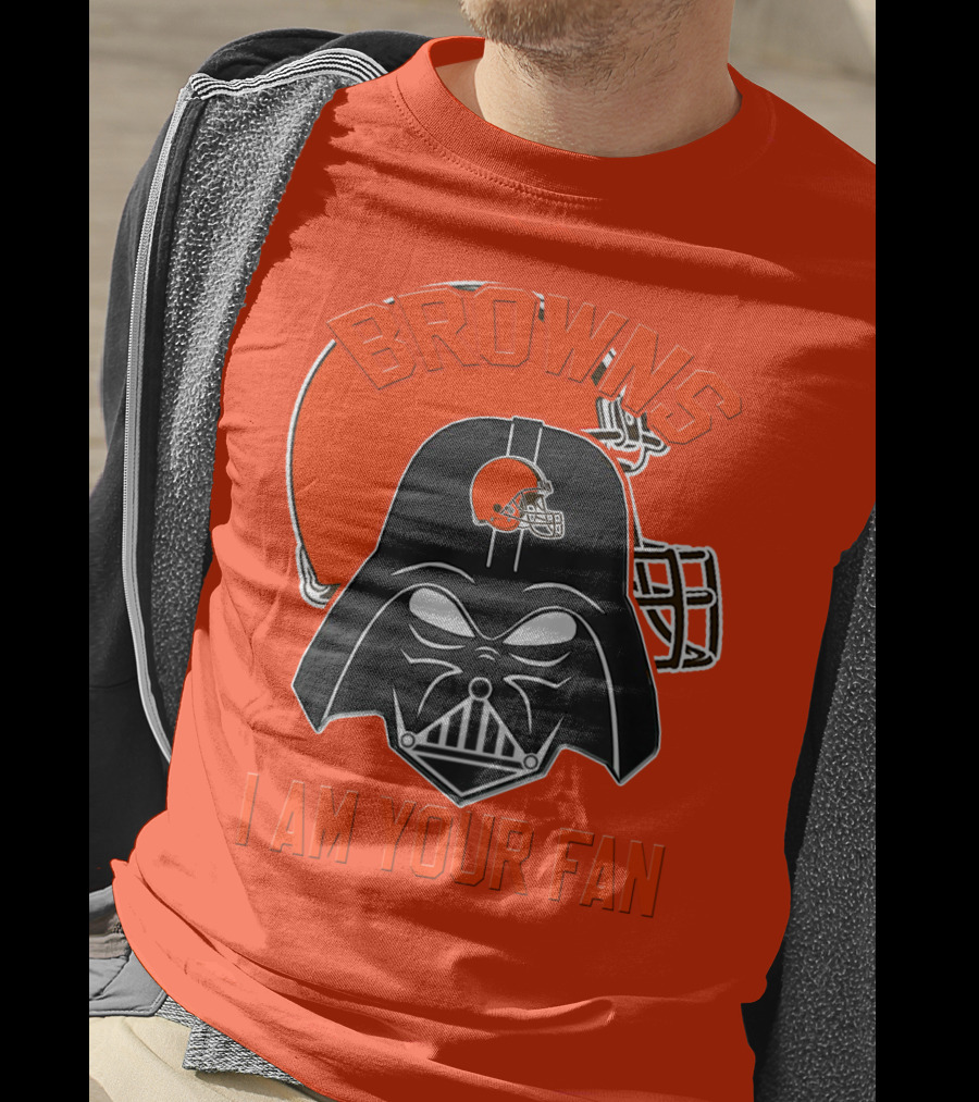 Browns I Am Your Fan Cleveland Browns Football Helmet Darth Vader T-Shirt
