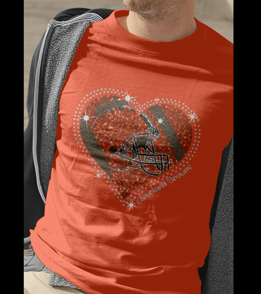 Cleveland Browns Heart Helmet Football Stars T-Shirt