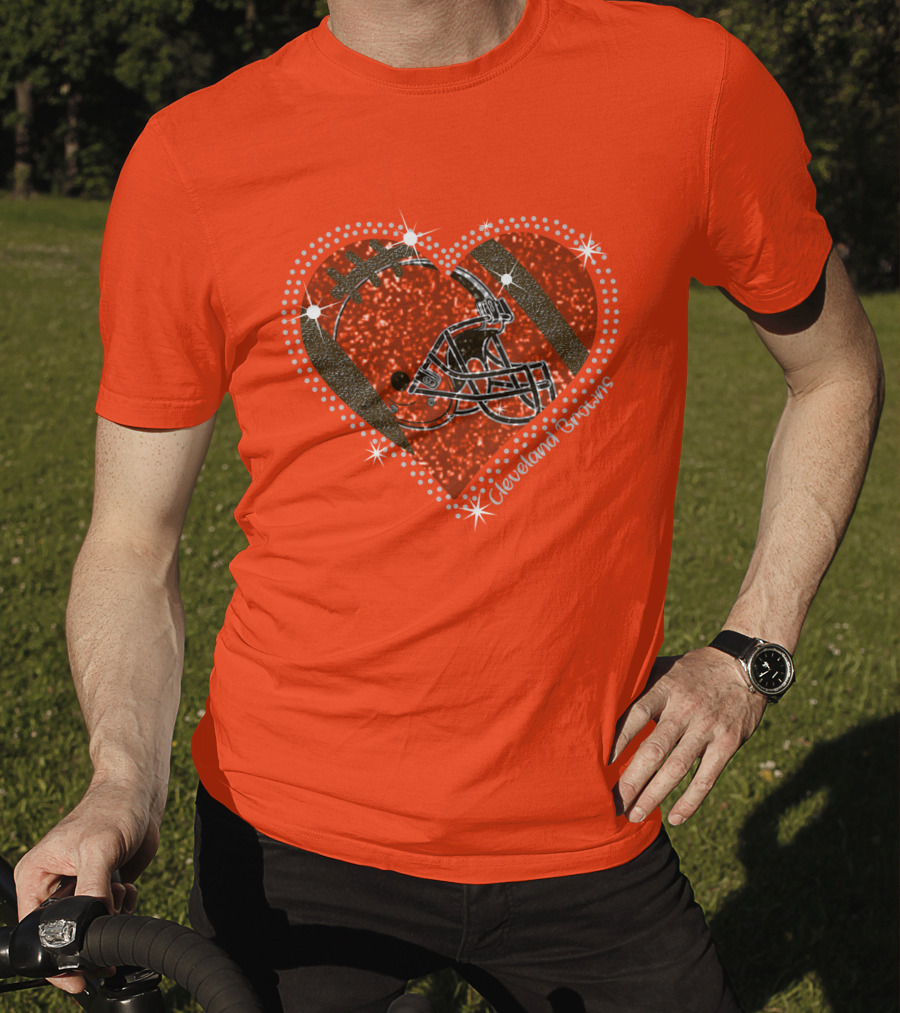 Cleveland Browns Heart Helmet Football Stars T-Shirt