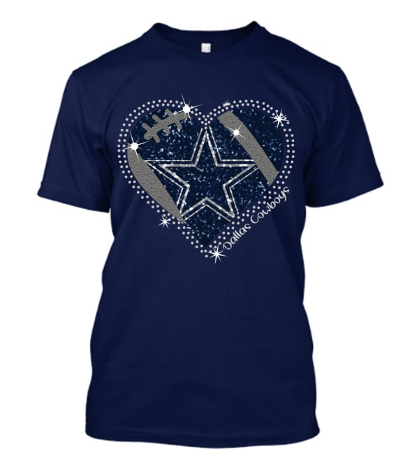Dallas Cowboys Star Heart Football T-Shirt