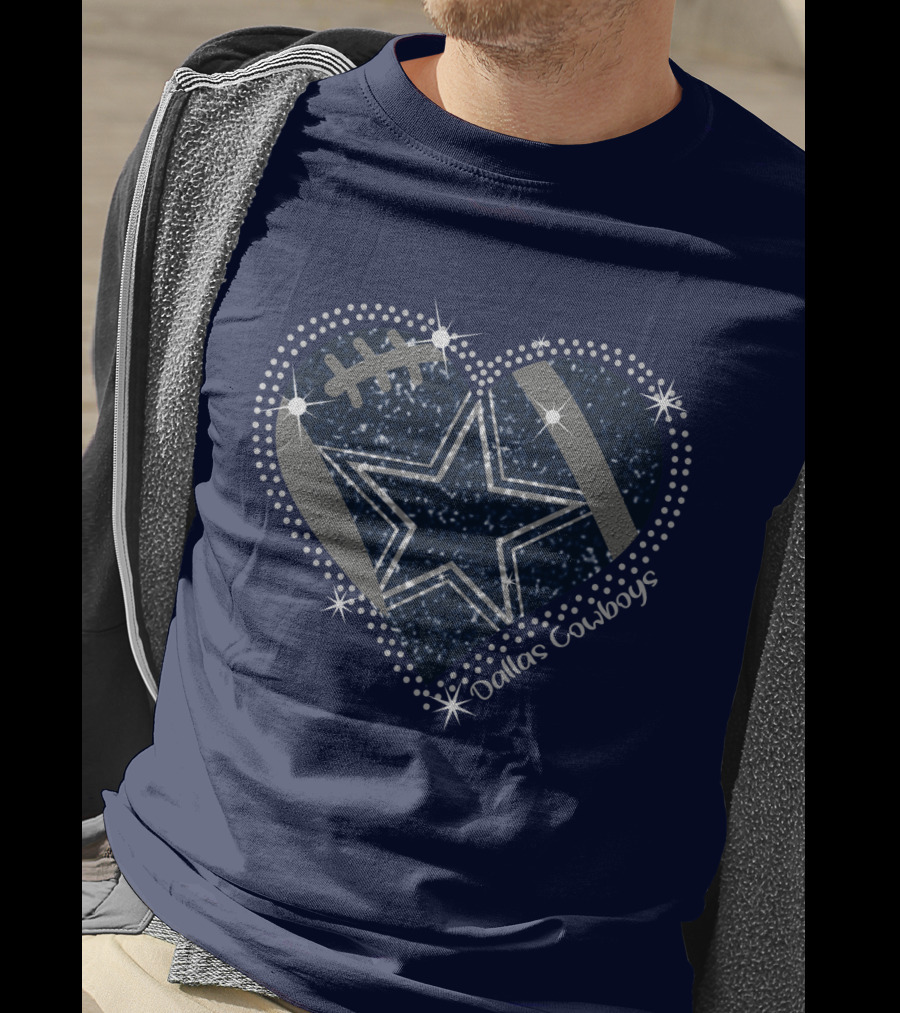 Dallas Cowboys Star Heart Football T-Shirt
