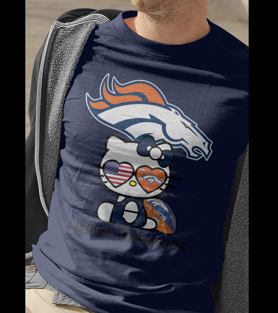 Hello Broncos Denver Broncos Football Hello Kitty T-Shirt
