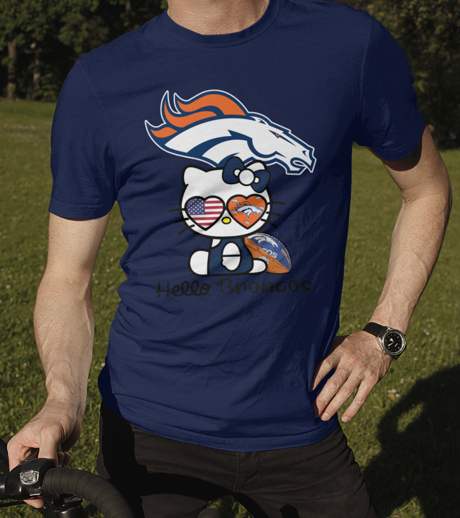 Hello Broncos Denver Broncos Football Hello Kitty T-Shirt