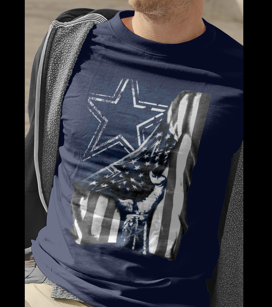 Dallas Cowboys Star Fist With American Flag T-Shirt