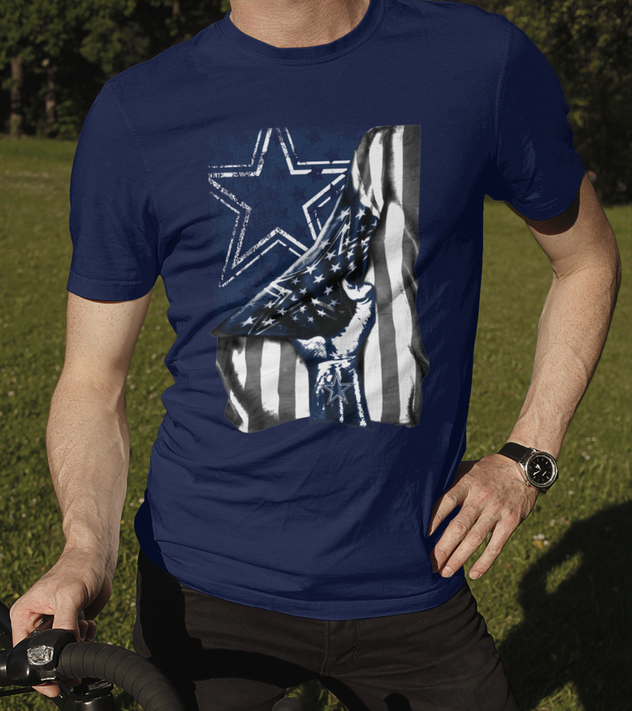 Dallas Cowboys Star Fist With American Flag T-Shirt
