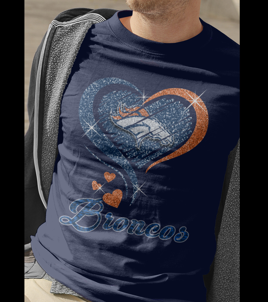 Broncos Heart Glitter T-Shirt