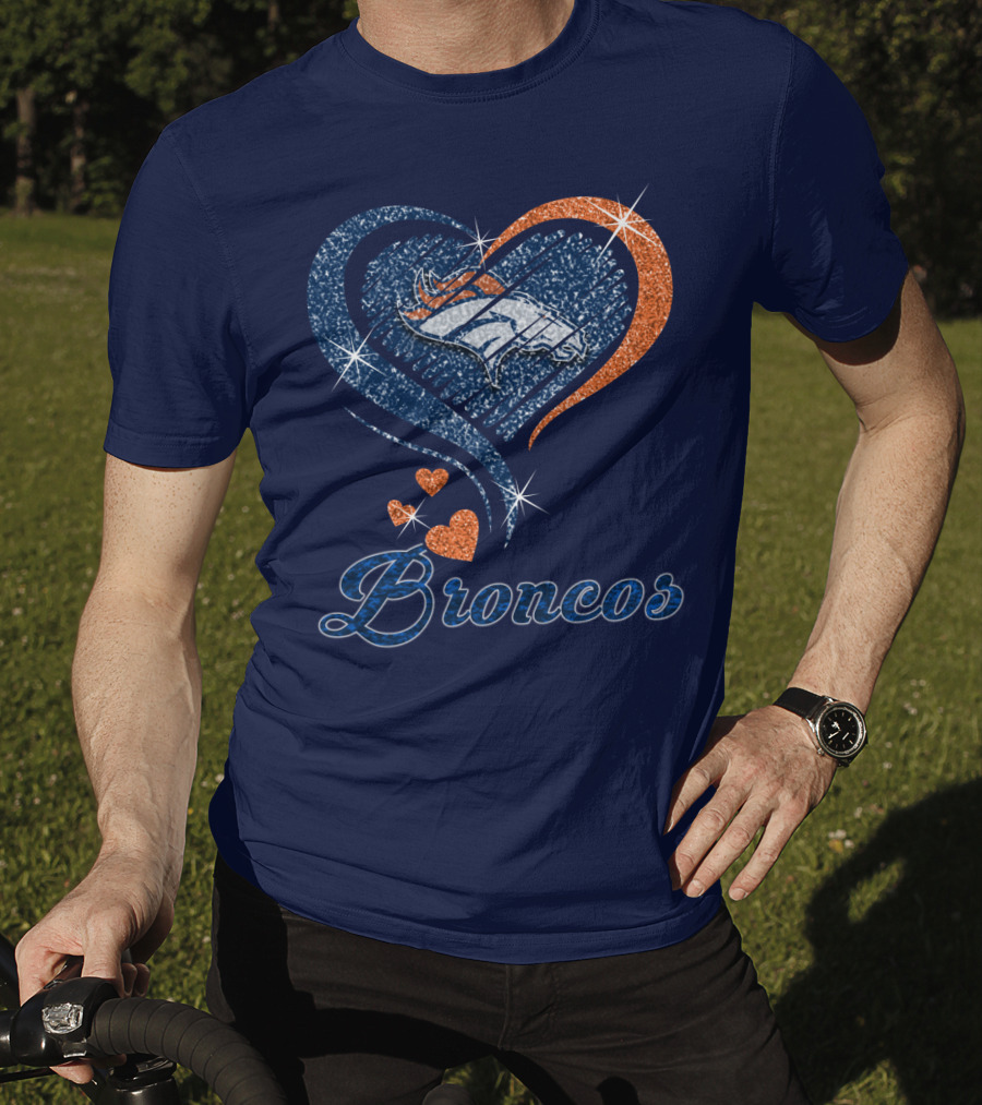 Broncos Heart Glitter T-Shirt