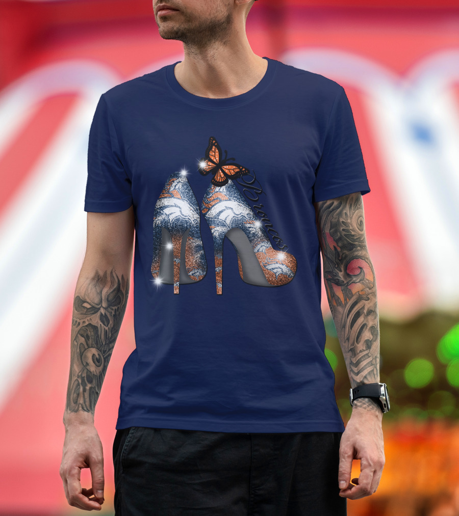 Denver Broncos Heels Butterfly T-Shirt