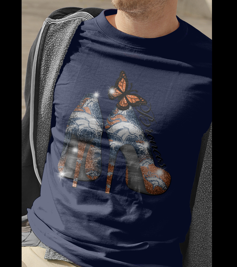 Denver Broncos Heels Butterfly T-Shirt