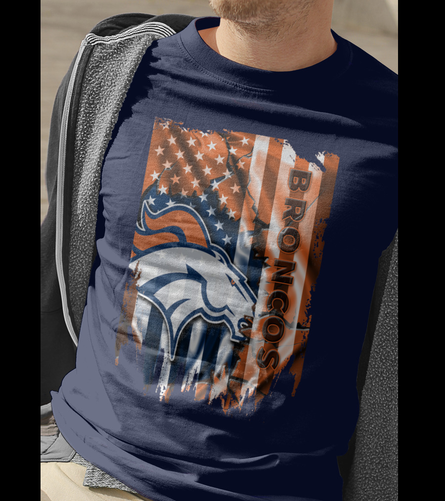 Denver Broncos American Flag Patriotic T-Shirt