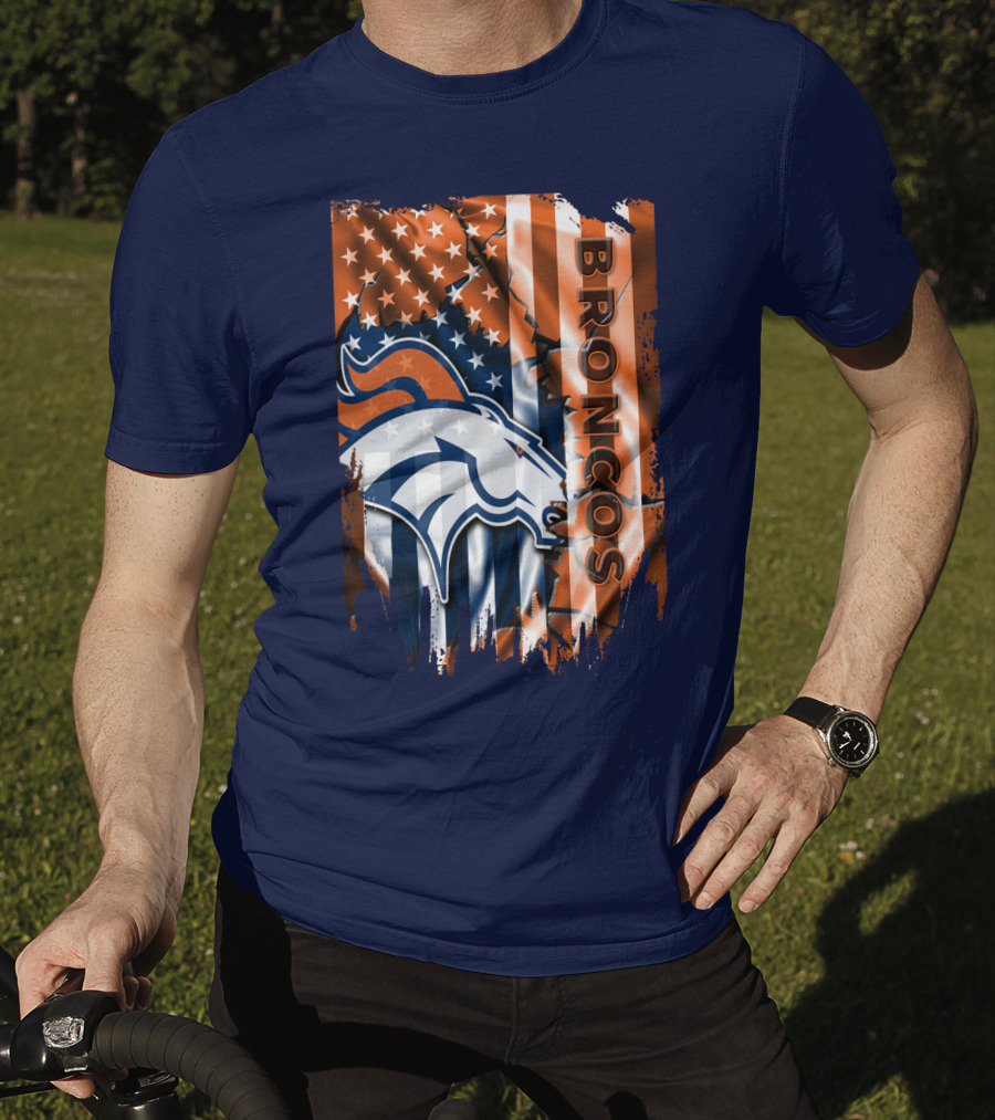 Denver Broncos American Flag Patriotic T-Shirt