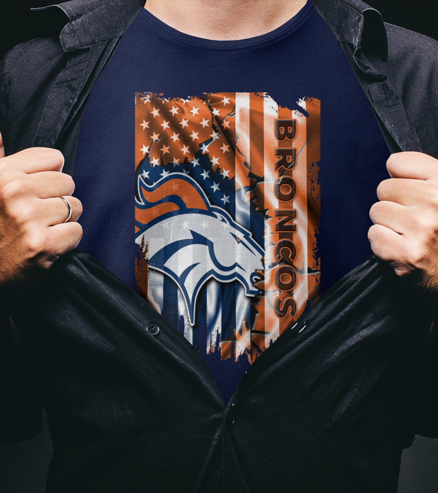 Denver Broncos American Flag Patriotic T-Shirt