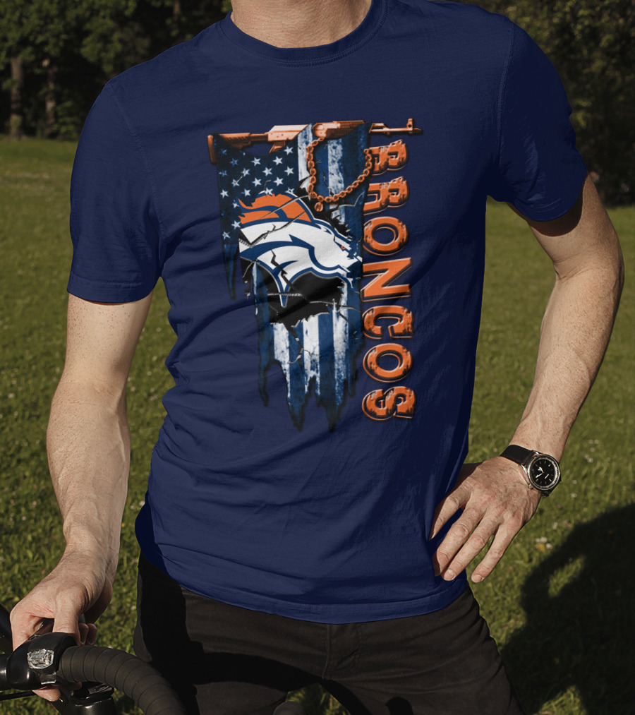 Denver Broncos American Flag Bold T-Shirt