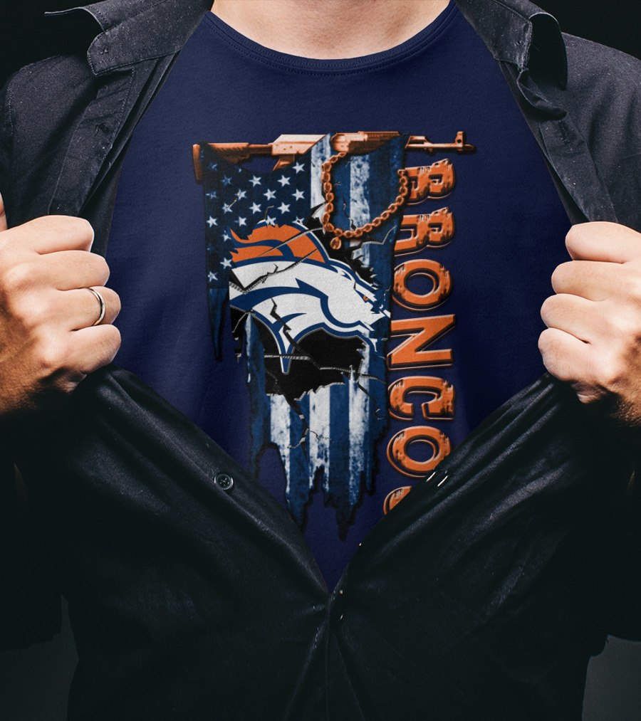 Denver Broncos American Flag Bold T-Shirt