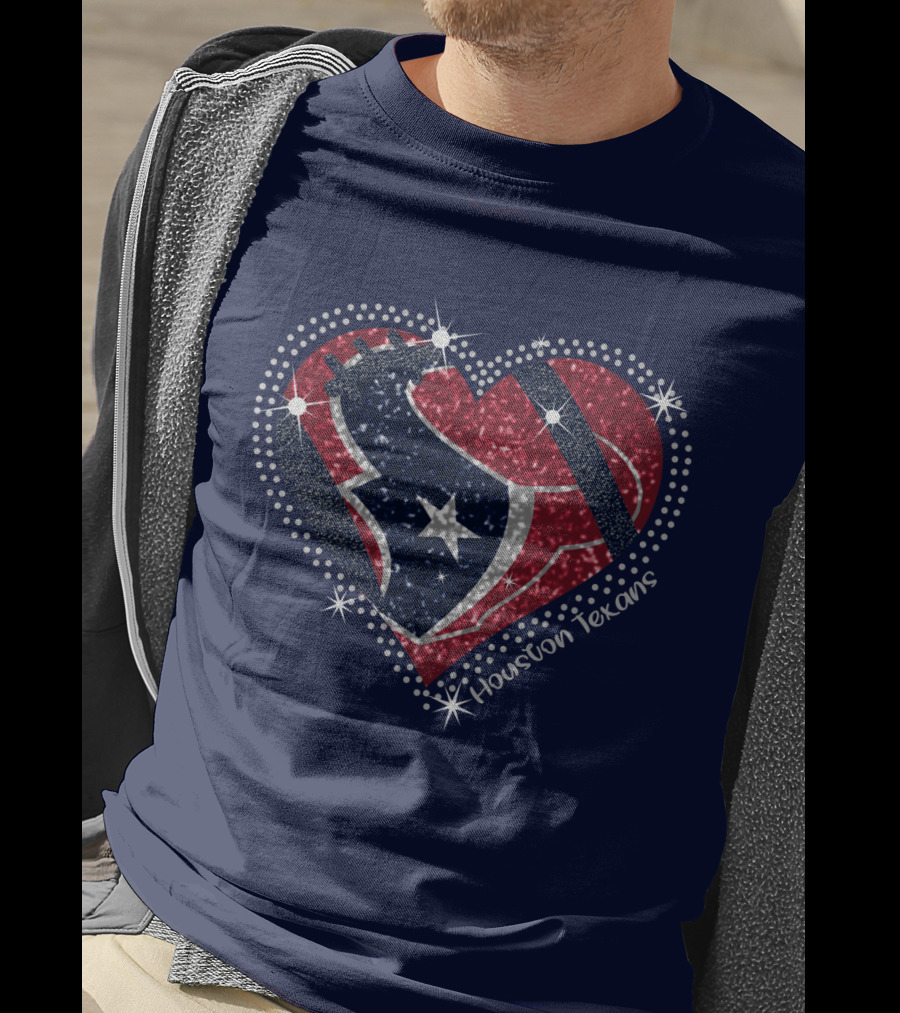 Houston Texans Heart Logo Sparkle T-Shirt