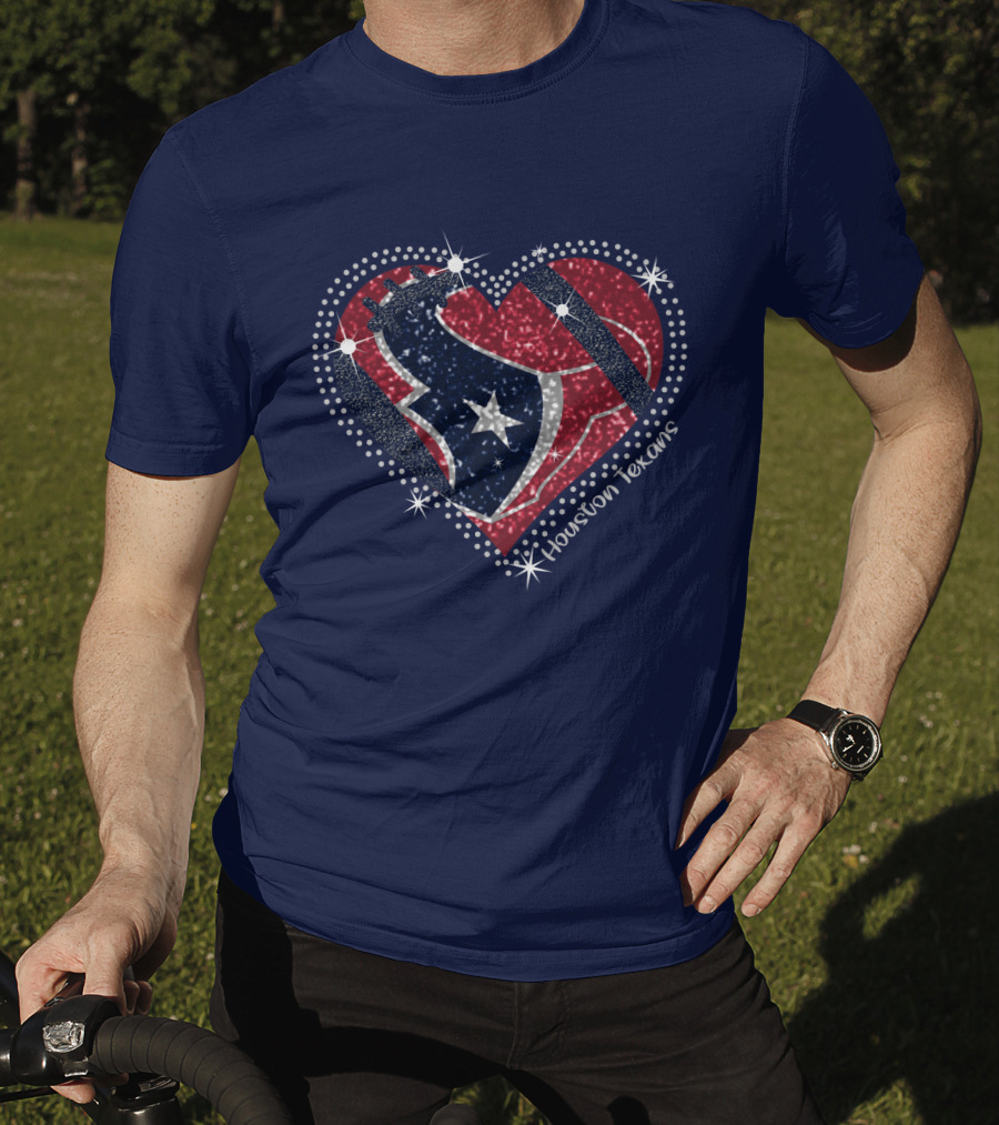 Houston Texans Heart Logo Sparkle T-Shirt
