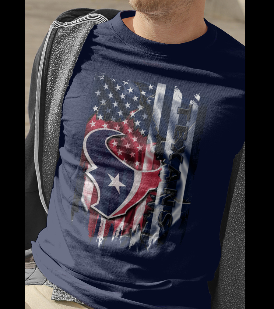 Houston Texans Usa Flag T-Shirt
