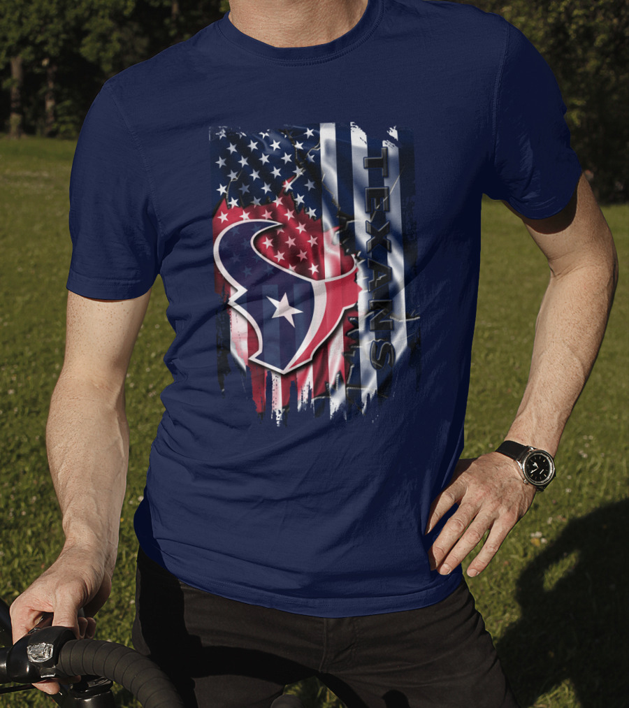 Houston Texans Usa Flag T-Shirt