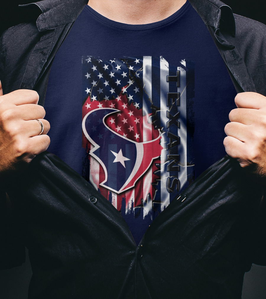 Houston Texans Usa Flag T-Shirt