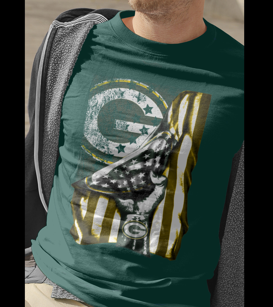Green Bay Packers American Flag Pride T-Shirt