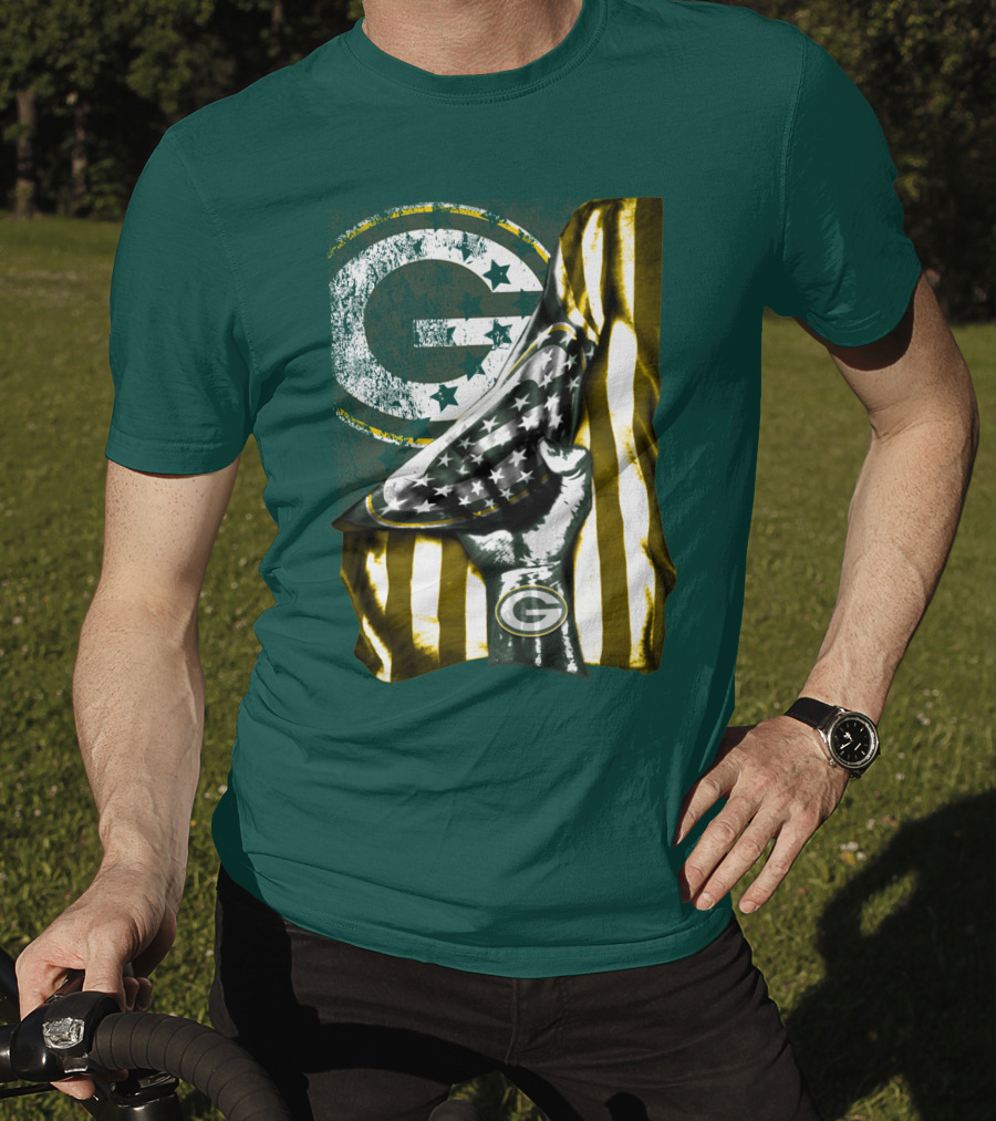 Green Bay Packers American Flag Pride T-Shirt
