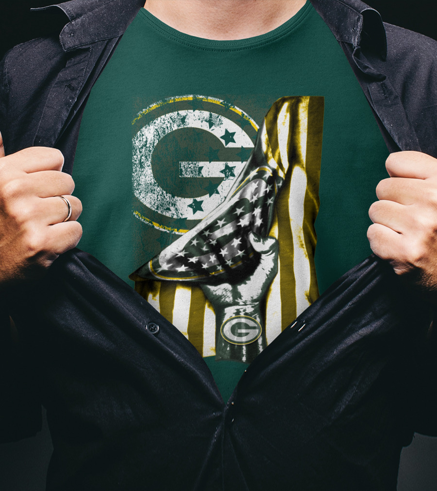 Green Bay Packers American Flag Pride T-Shirt