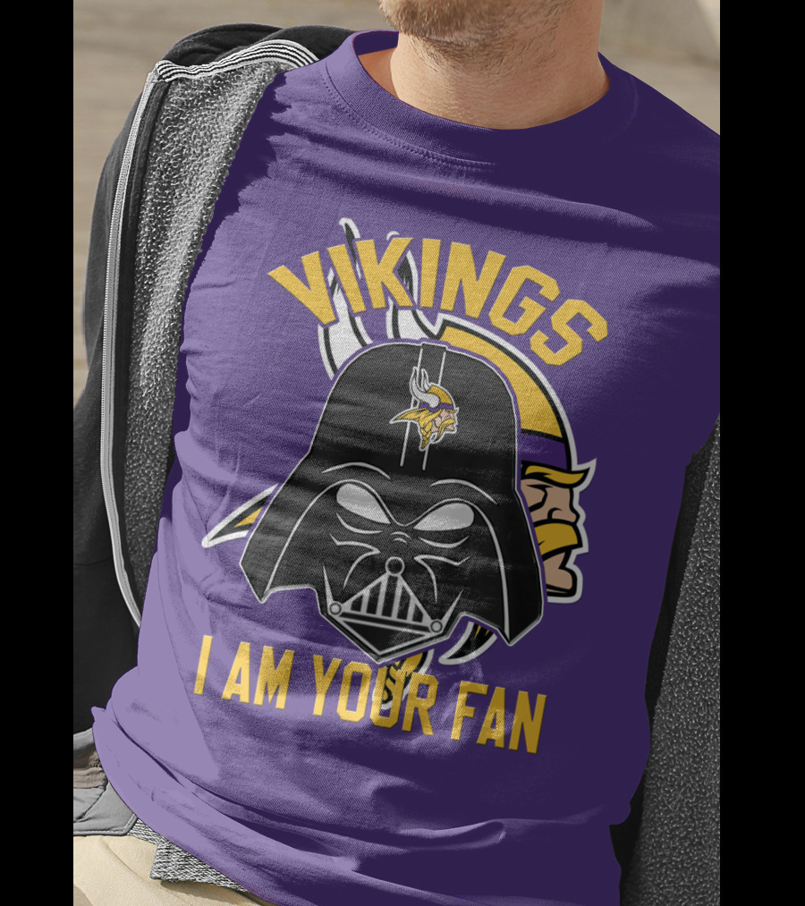 Vikings I Am Your Fan Minnesota Vikings Logo Darth Vader Helmet T-Shirt