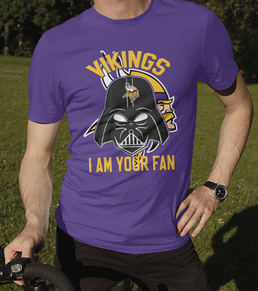 Vikings I Am Your Fan Minnesota Vikings Logo Darth Vader Helmet T-Shirt