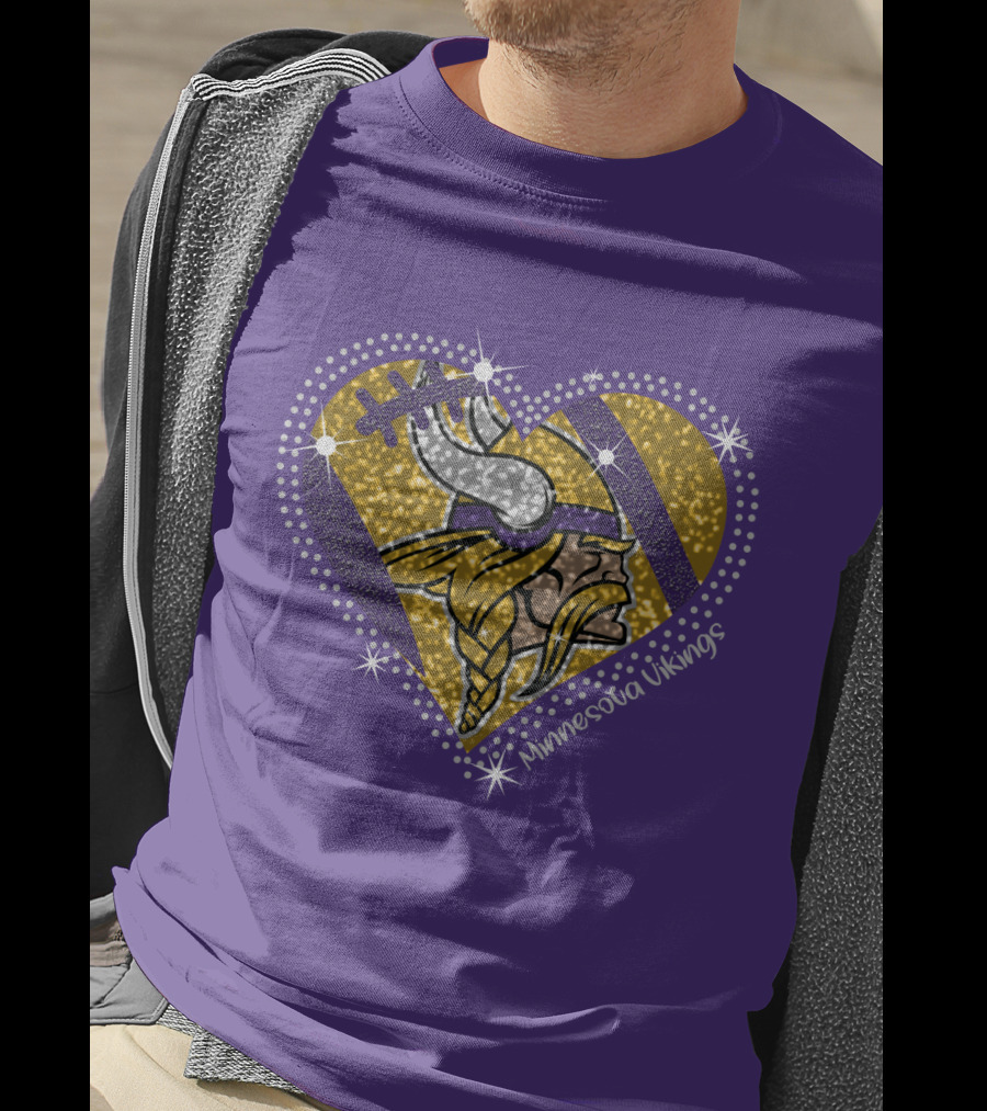 Minnesota Vikings Heart With Iconic Viking T-Shirt
