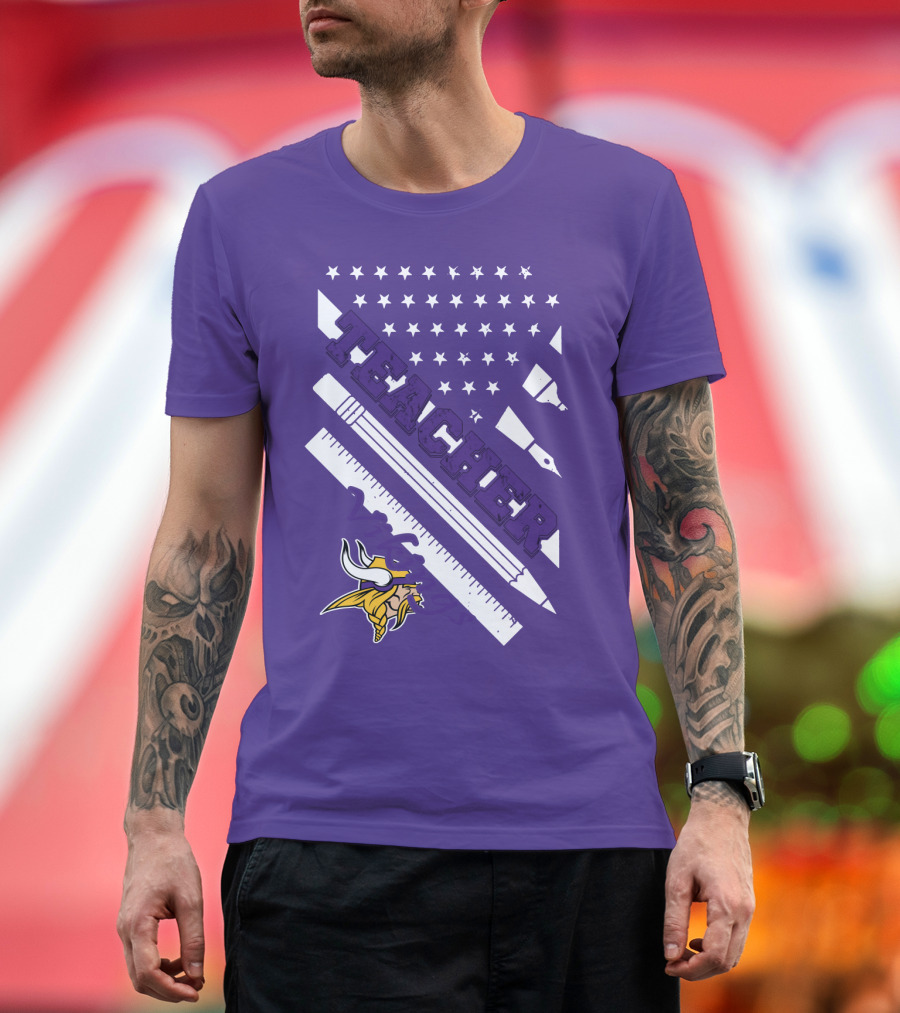 Minnesota Vikings Teacher Ruler Stars T-Shirt