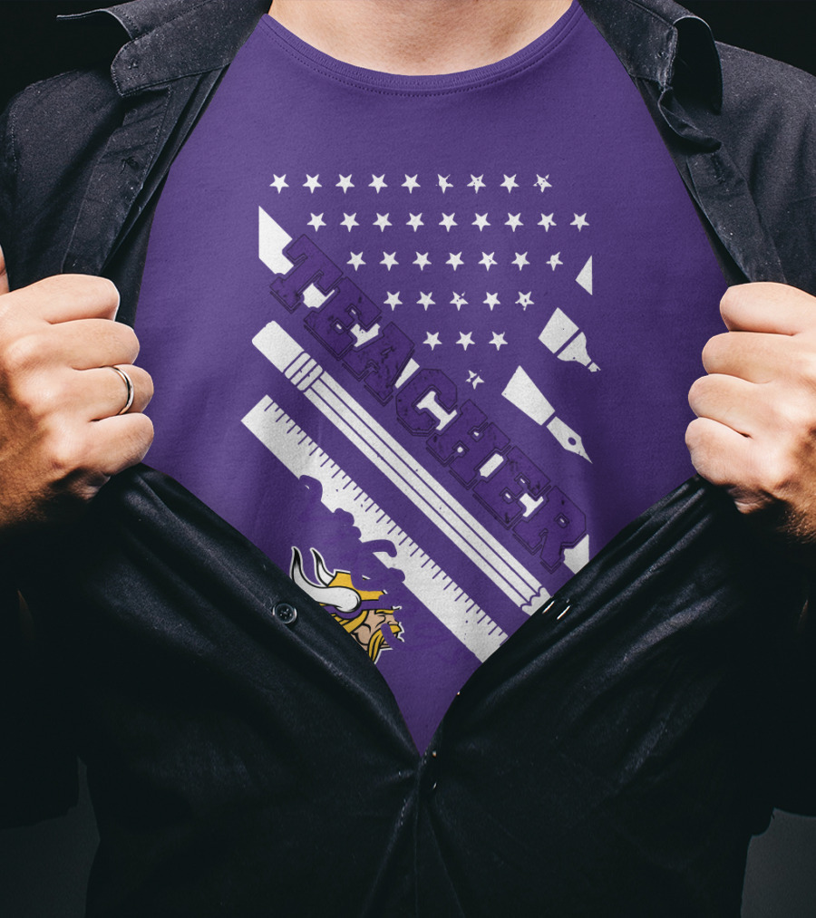 Minnesota Vikings Teacher Ruler Stars T-Shirt