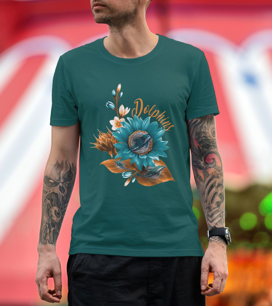 Dolphins Floral Miami Dolphins T-Shirt