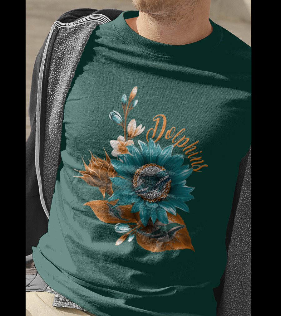 Dolphins Floral Miami Dolphins T-Shirt