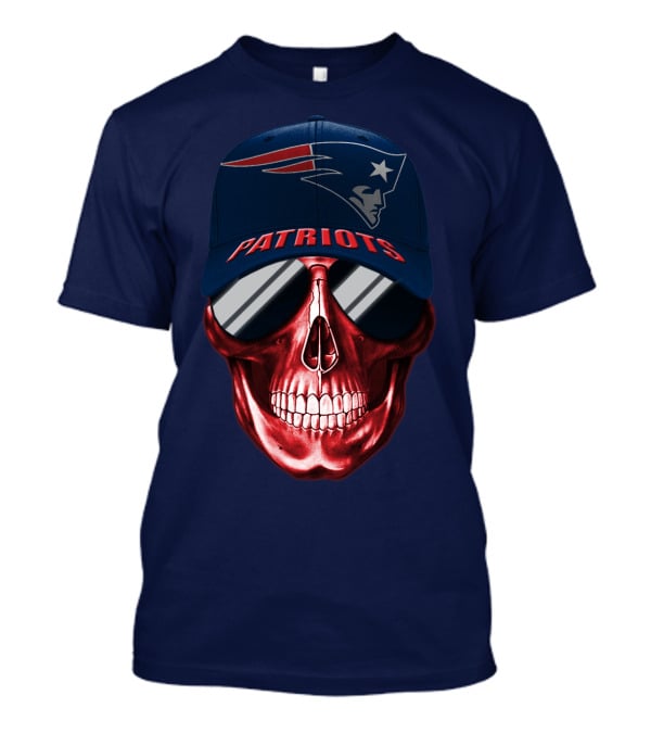 Patriots Skull With Nfl Logo Hat T-Shirt