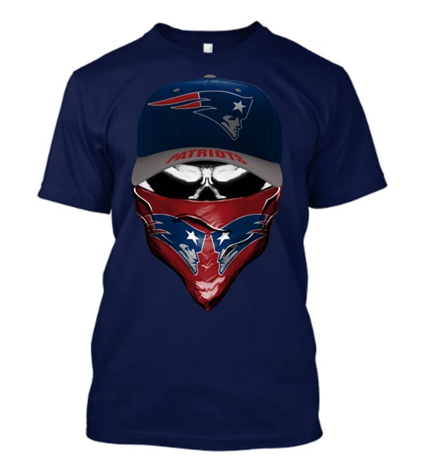 New England Patriots Cap And Skull Bandana T-Shirt