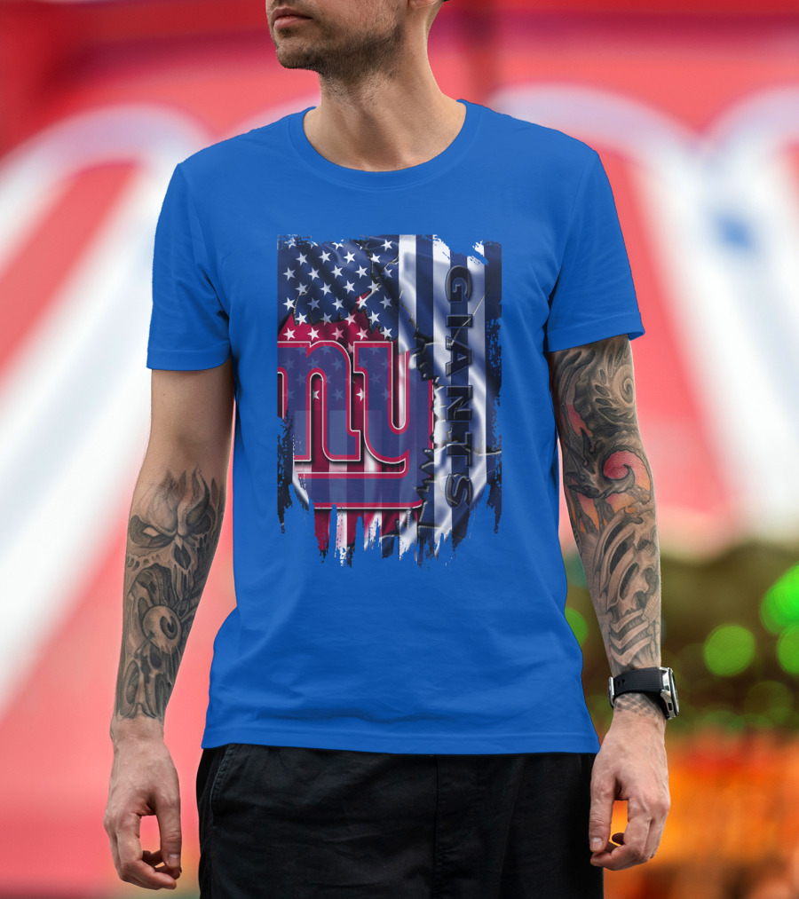 New York Giants American Flag Nfl Team T-Shirt