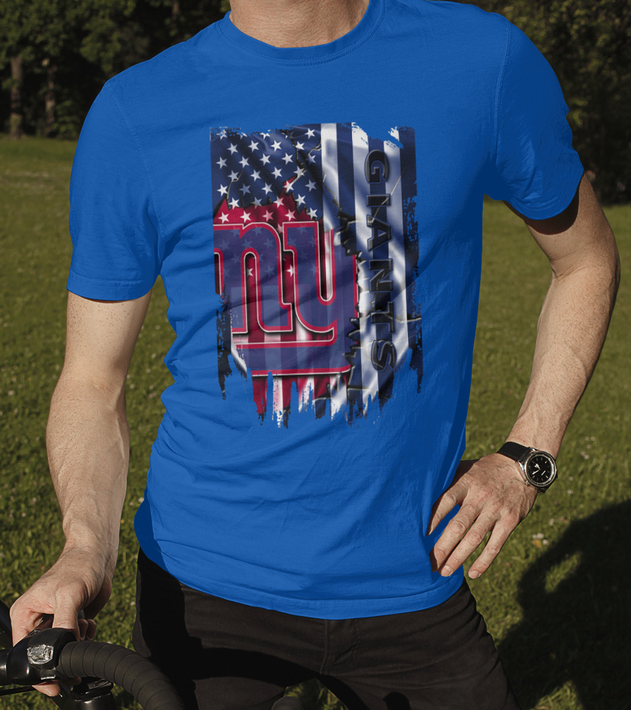 New York Giants American Flag Nfl Team T-Shirt