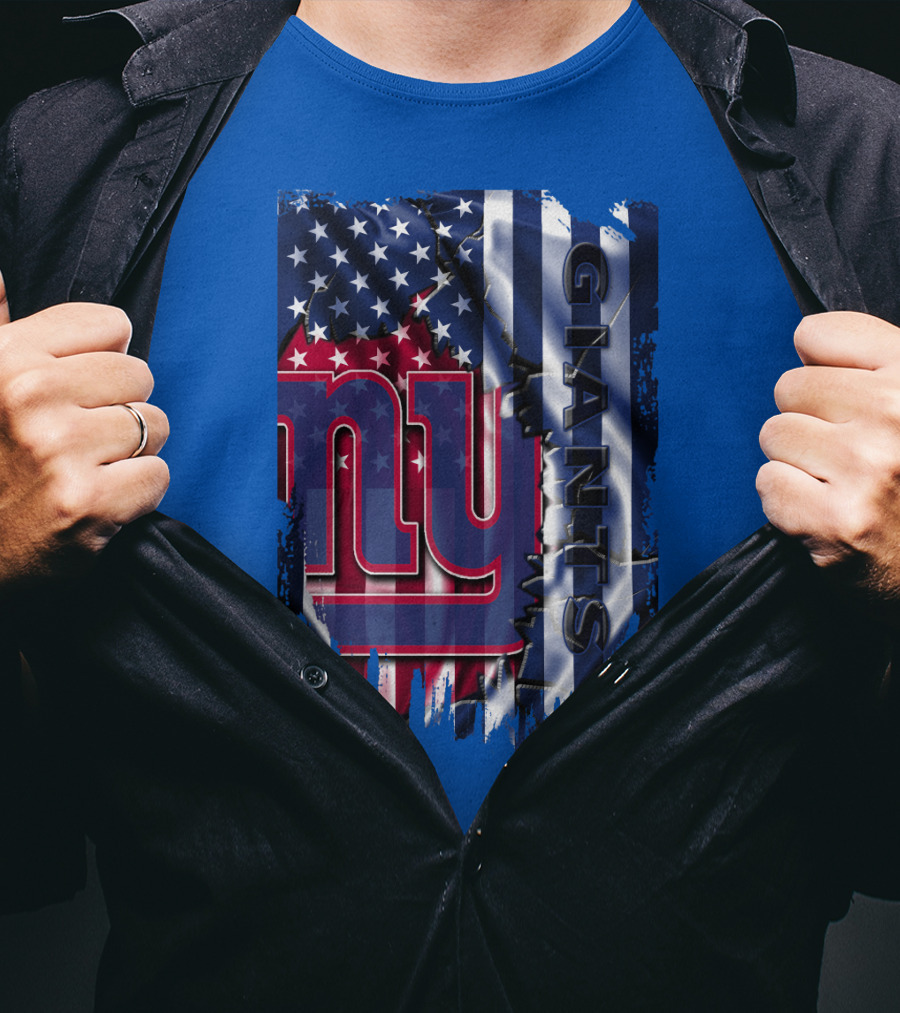 New York Giants American Flag Nfl Team T-Shirt