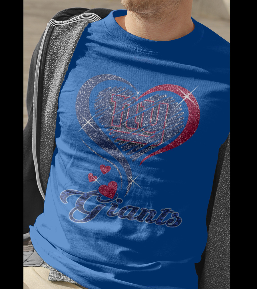 Giants New York Heart Logo Sparkle T-Shirt