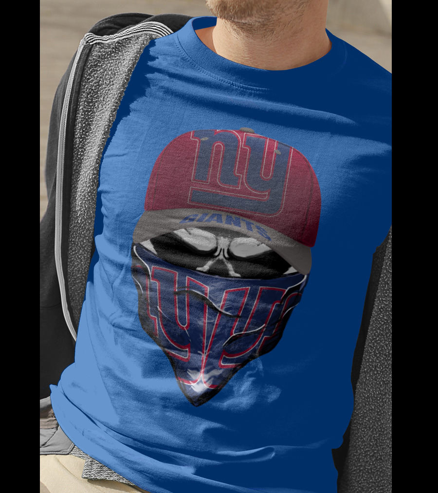 Ny Giants Cap And Bandana Design With Team T-Shirt